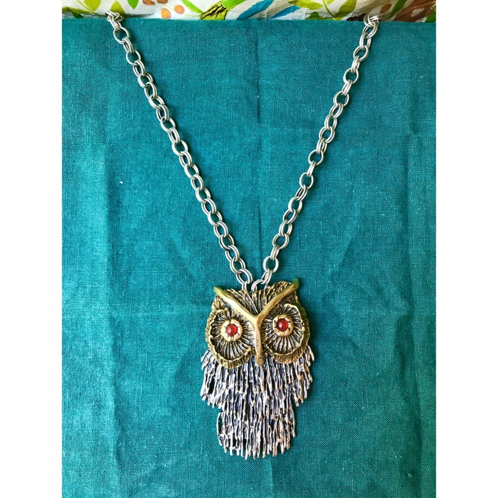 Lucky Brand Chunky Long Multi-Piece Owl Necklace